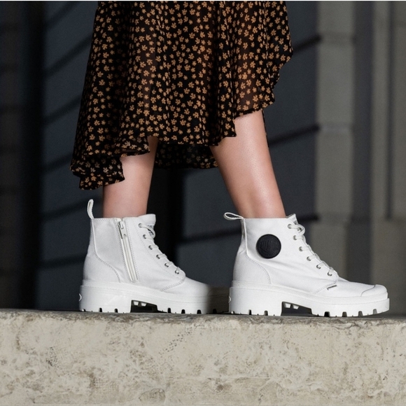 New Palladium X Free People Twill Sneaker Boots - Picture 1 of 14